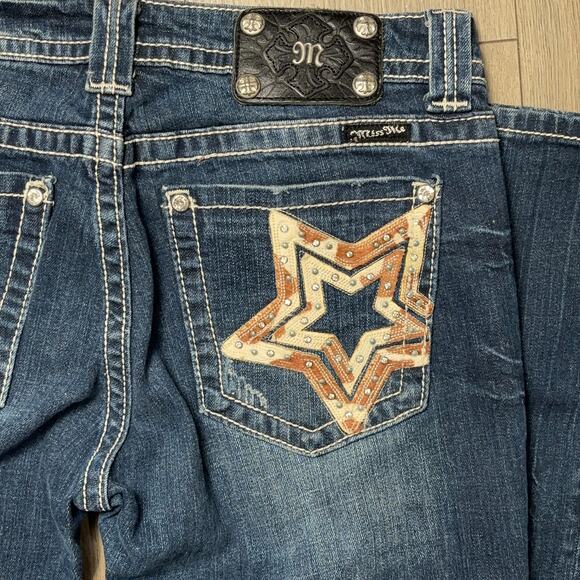 Miss Me Stars Cowprint studded bootcut jean 31 - Picture 3 of 6